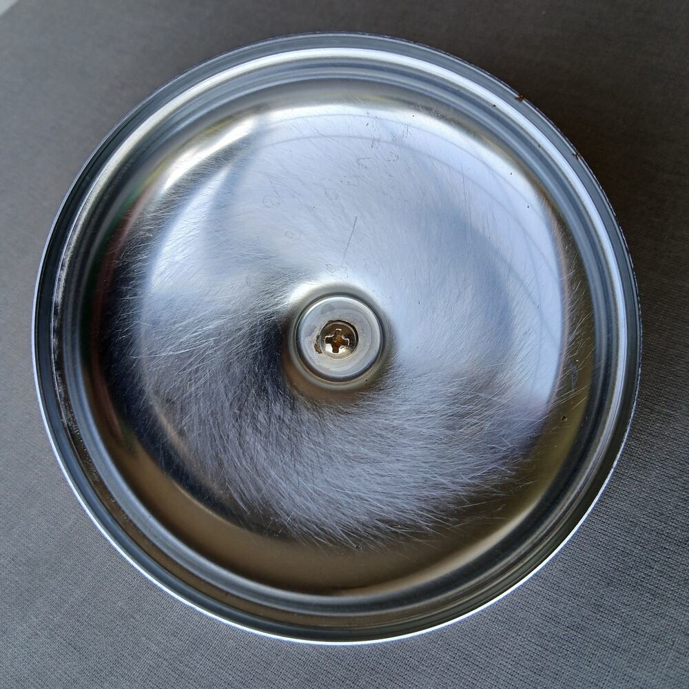 Kromex Serving Set 4" polka dot glass, lid, & 2 silver chrome plates VTG 50s MCM - Picture 10 of 16